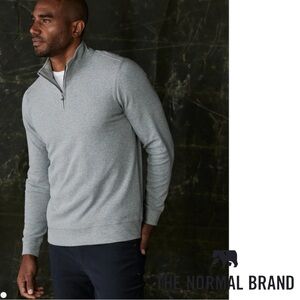 The Normal Brand Capsule Essential Puremeso Quarter-Zip Weekend Pullover Grey S